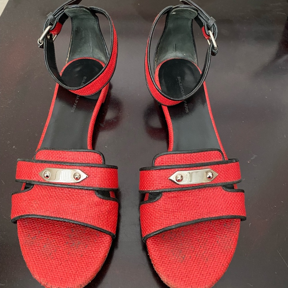 Balenciaga red sandals